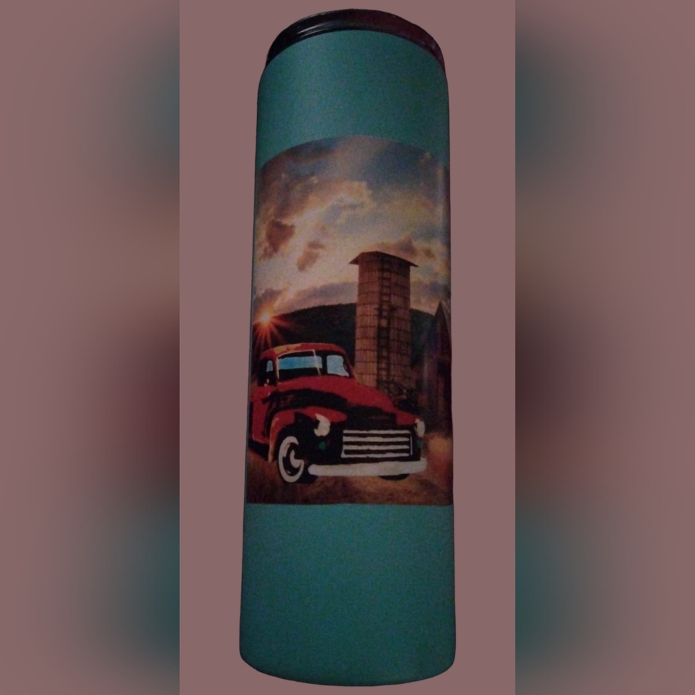 Barn in old timey truck tumbler